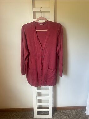 Maurices Longline Button Cardigan in Dusty Rose